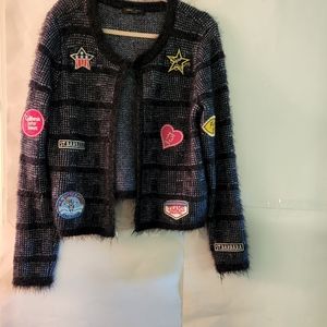 Romeo & Juliet Couture Cardigan,Size L, Color Black